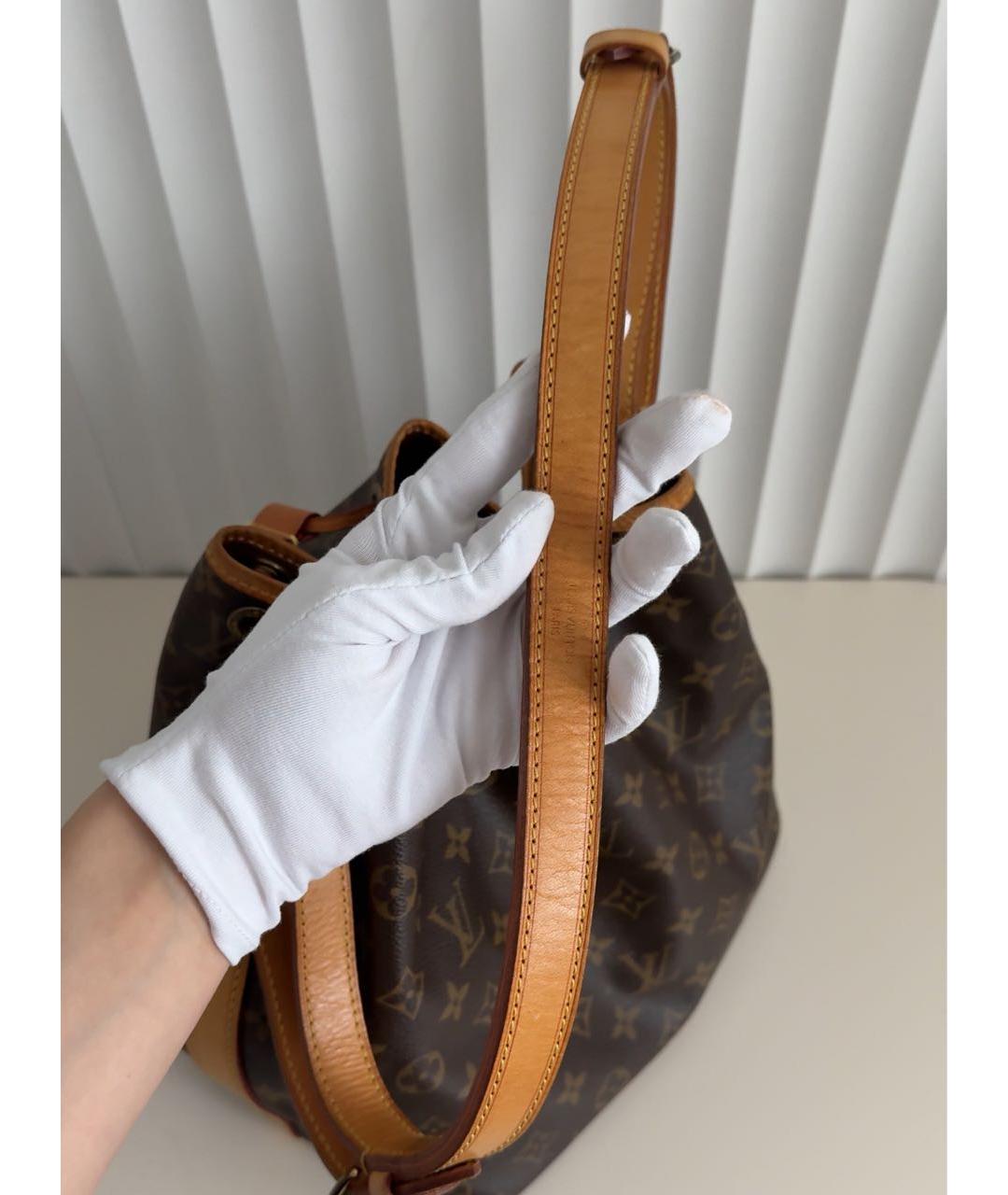 LOUIS VUITTON Коричневая кожаная сумка через плечо, фото 7