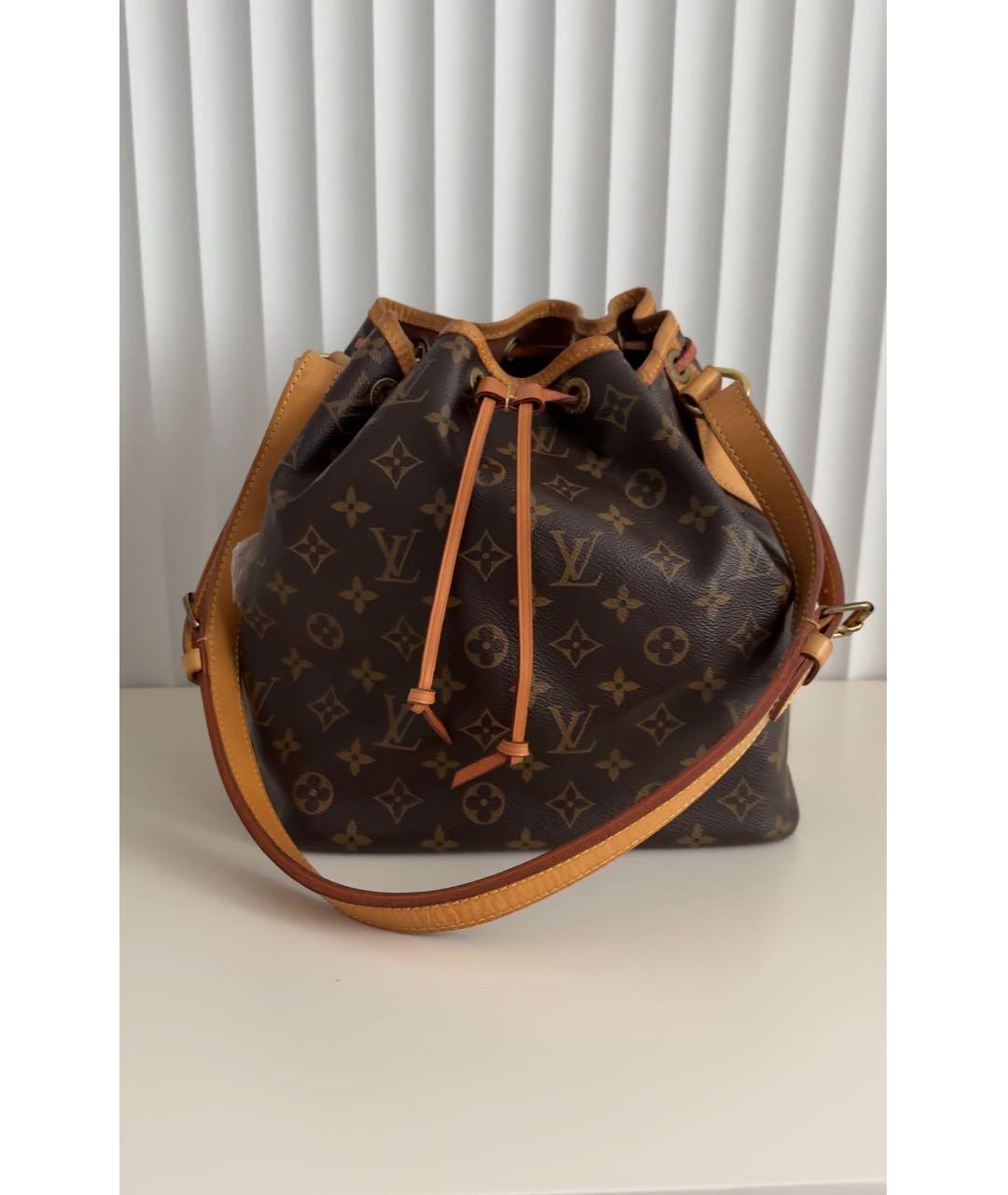 LOUIS VUITTON Коричневая кожаная сумка через плечо, фото 9