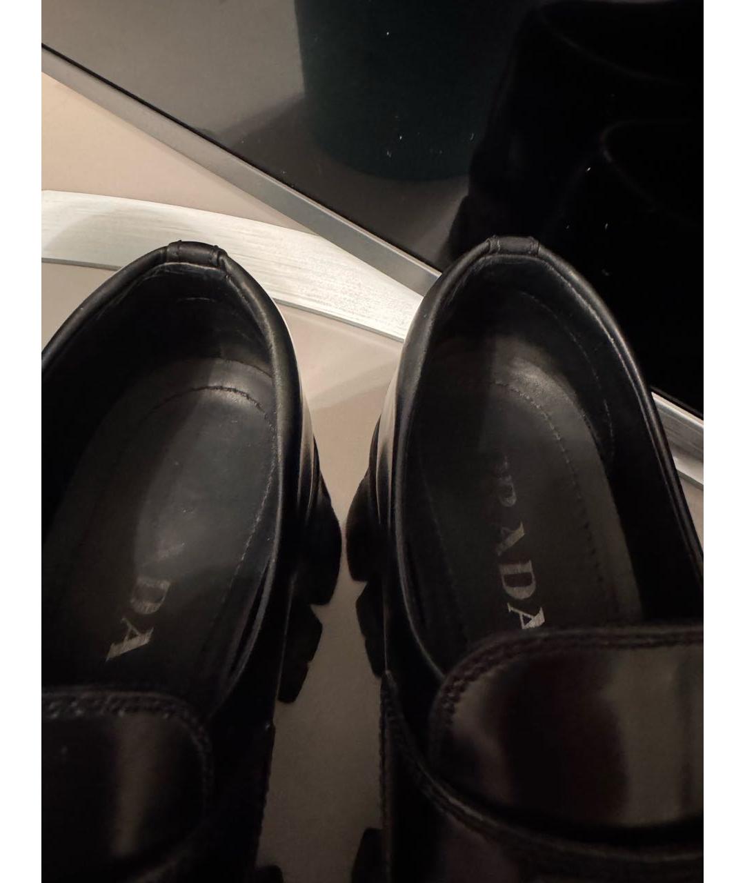 PRADA Черные кожаные лоферы, фото 6