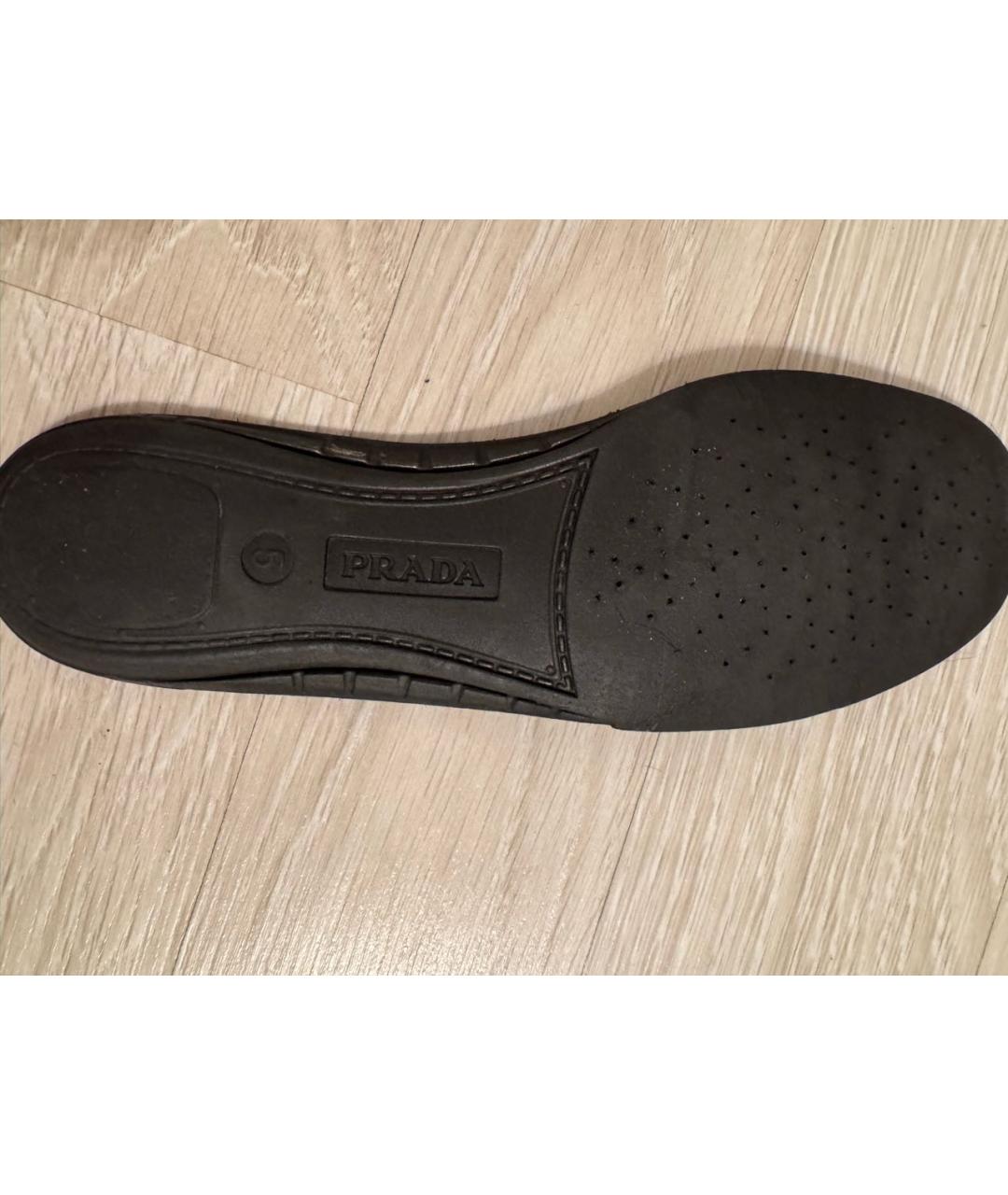 PRADA Черные кожаные лоферы, фото 5
