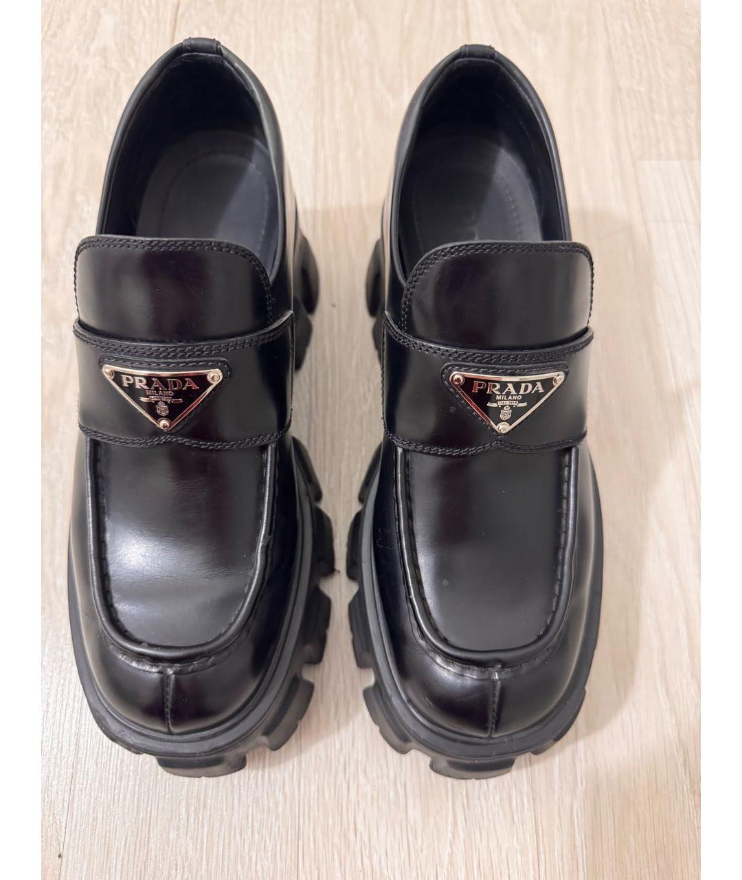 PRADA Черные кожаные лоферы, фото 2