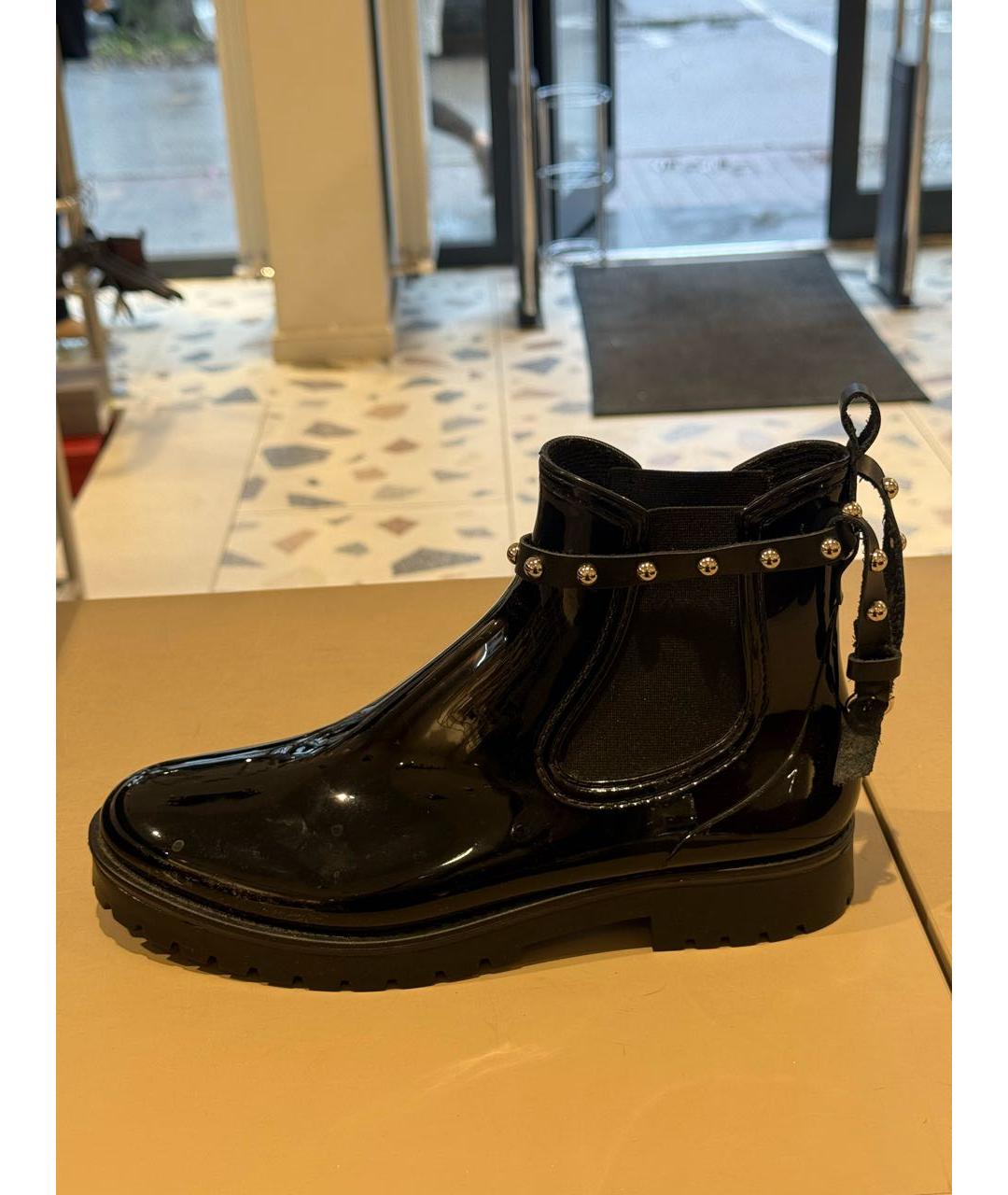 RED VALENTINO Черные резиновые полусапоги, фото 6