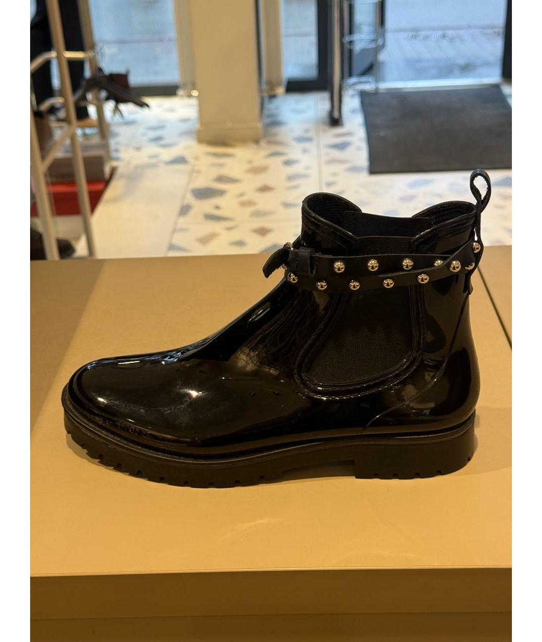 RED VALENTINO Черные резиновые полусапоги, фото 5