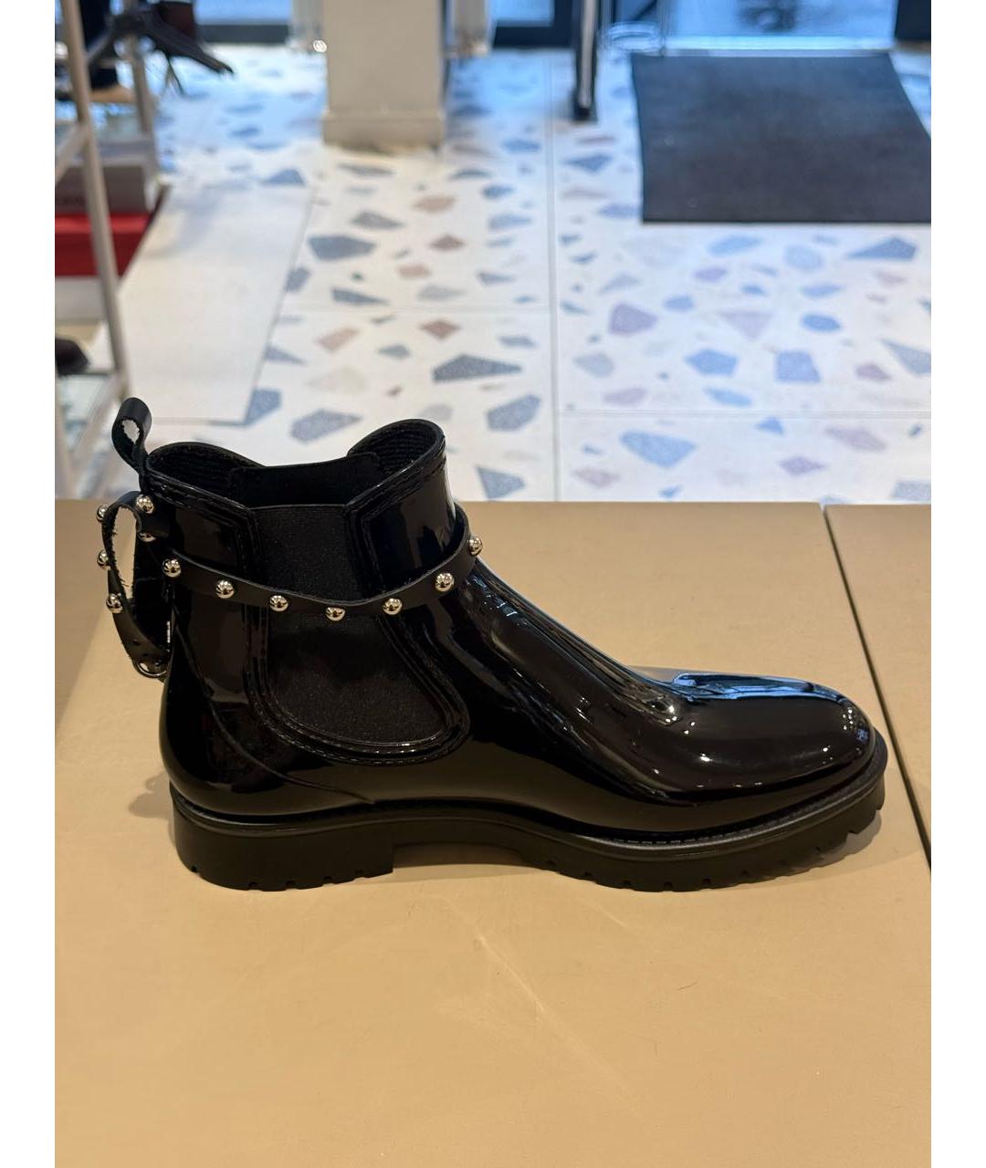 RED VALENTINO Черные резиновые полусапоги, фото 3