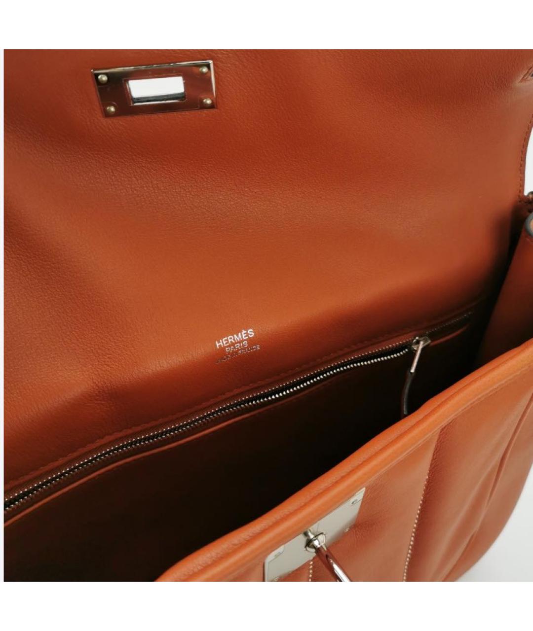 HERMES Коричневая кожаная сумка через плечо, фото 4