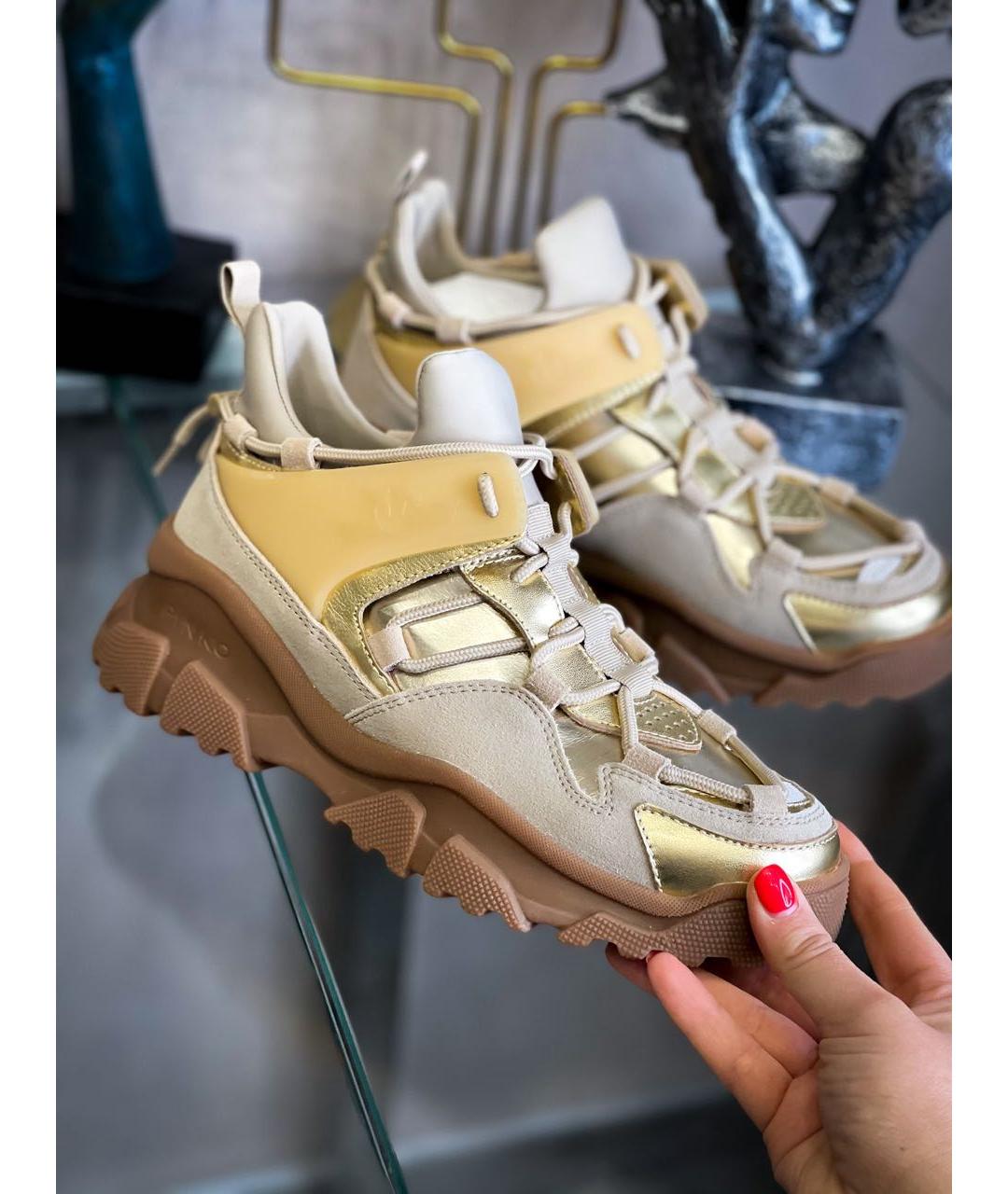 PINKO Золотые кожаные ботинки, фото 7