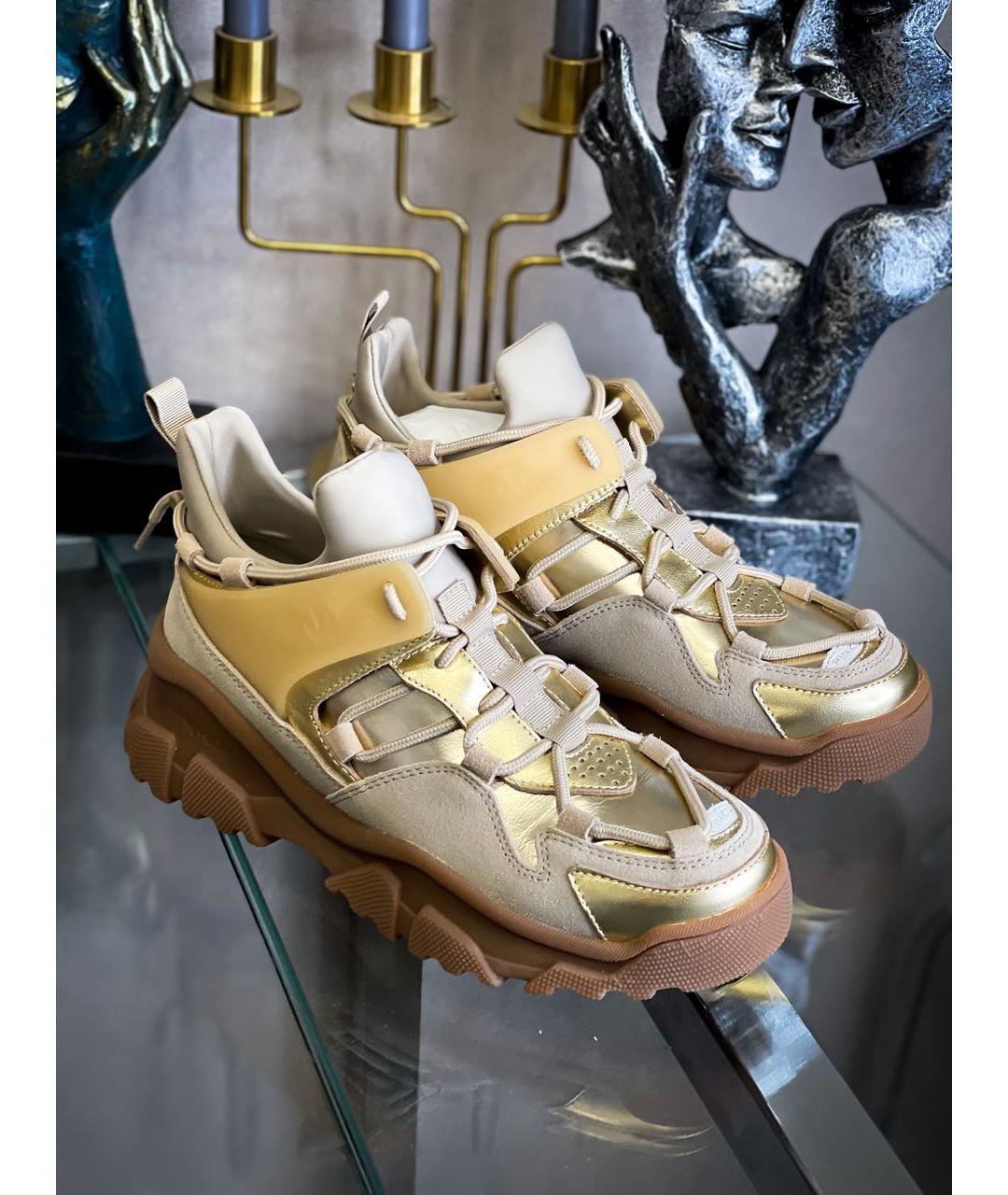 PINKO Золотые кожаные ботинки, фото 5