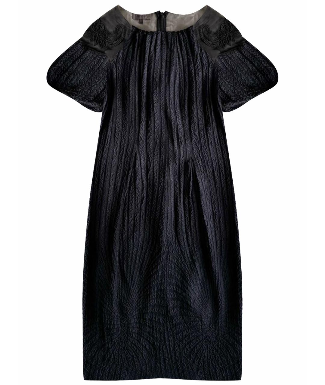 LA PERLA Темно-синее шелковое повседневное платье, фото 1