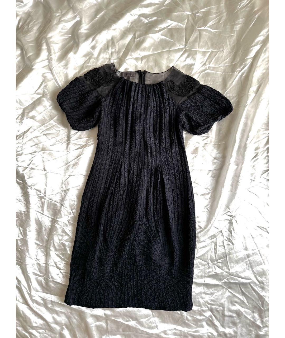 LA PERLA Темно-синее шелковое повседневное платье, фото 9