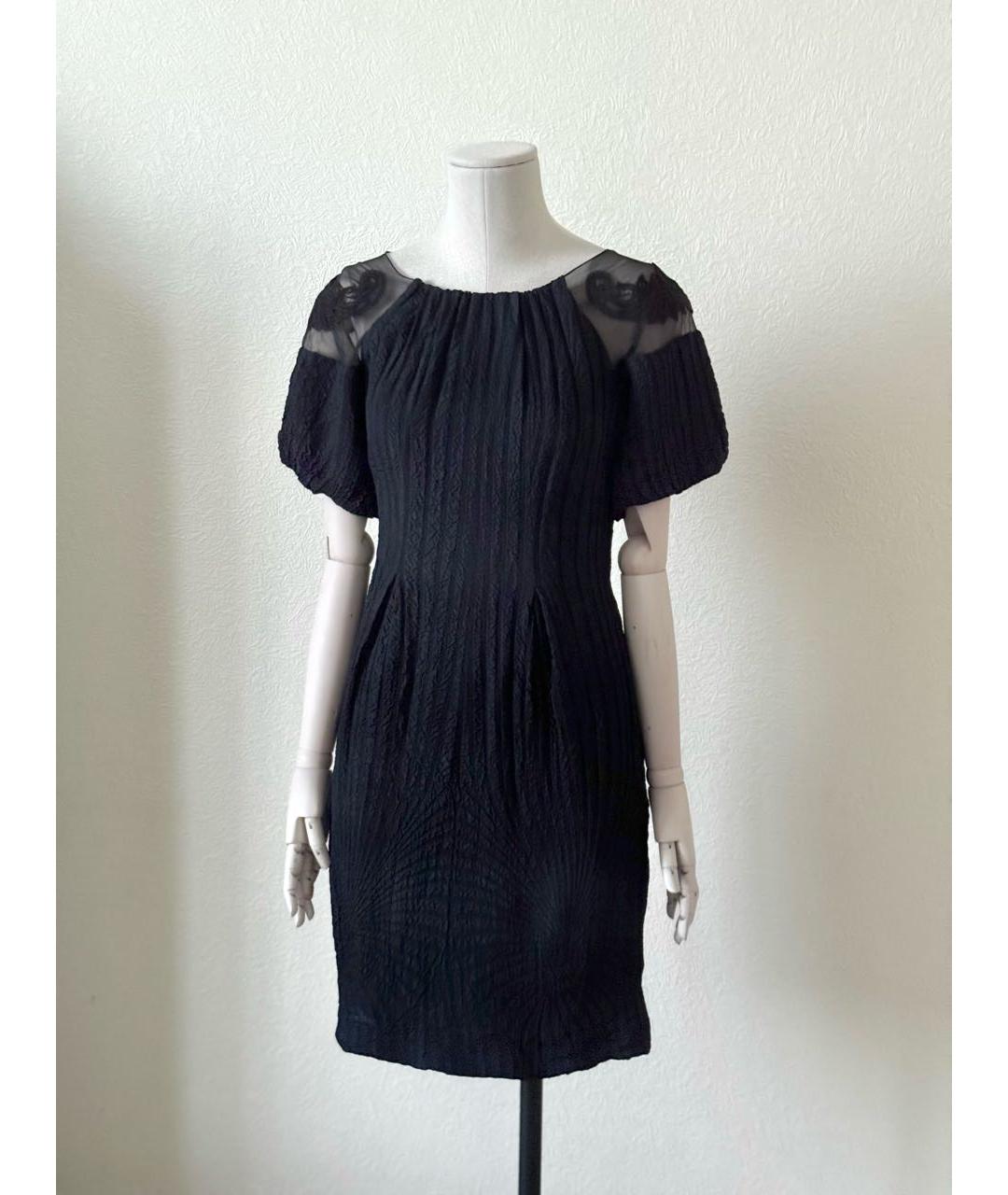 LA PERLA Темно-синее шелковое повседневное платье, фото 5