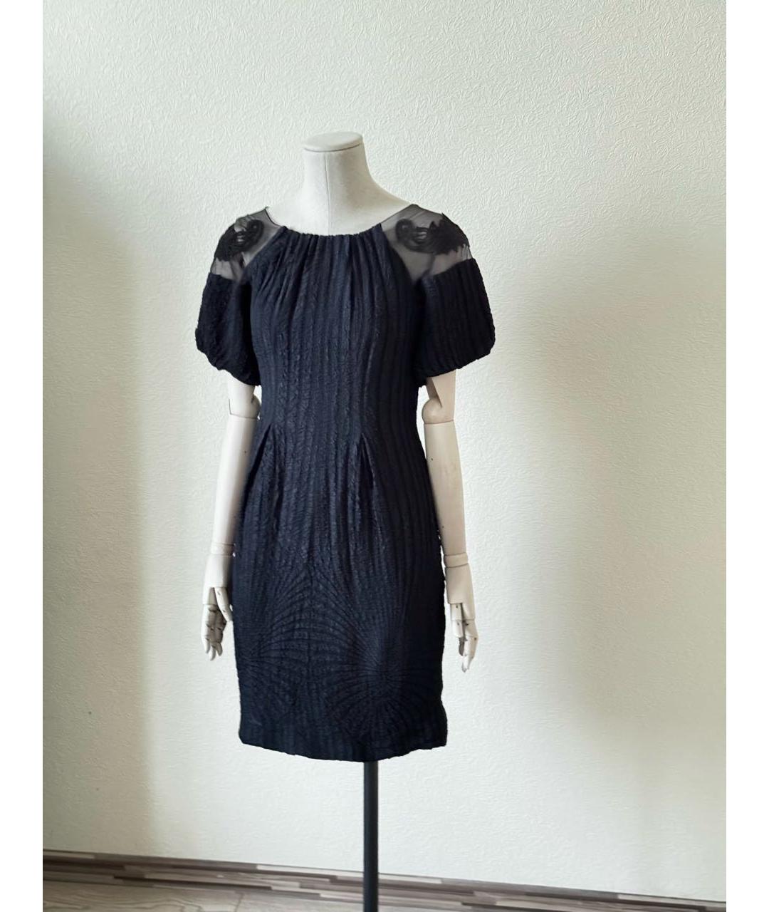 LA PERLA Темно-синее шелковое повседневное платье, фото 4