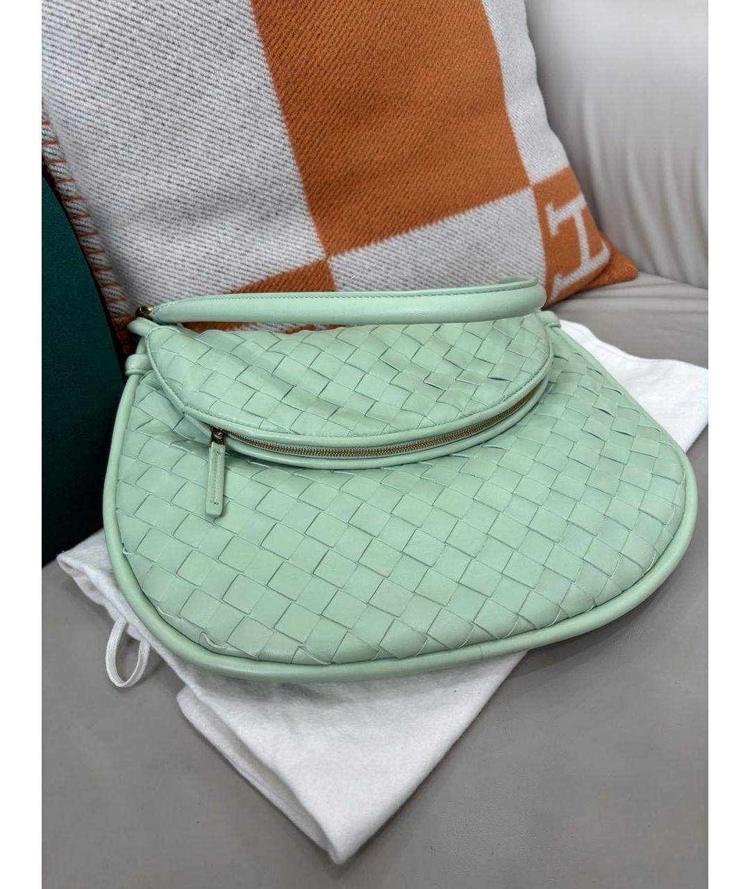 BOTTEGA VENETA Зеленая кожаная сумка через плечо, фото 4