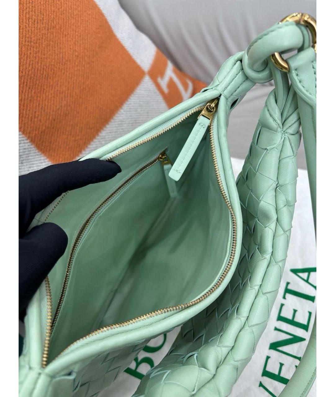 BOTTEGA VENETA Зеленая кожаная сумка через плечо, фото 7