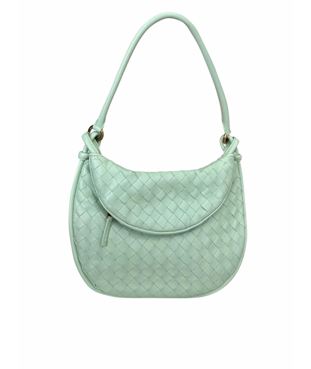 BOTTEGA VENETA Зеленая кожаная сумка через плечо, фото 1