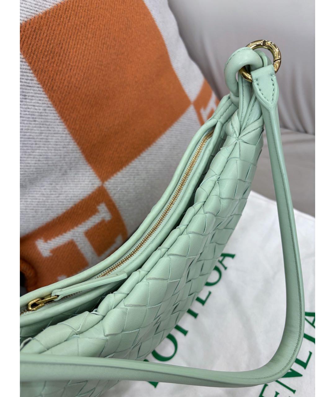 BOTTEGA VENETA Зеленая кожаная сумка через плечо, фото 6