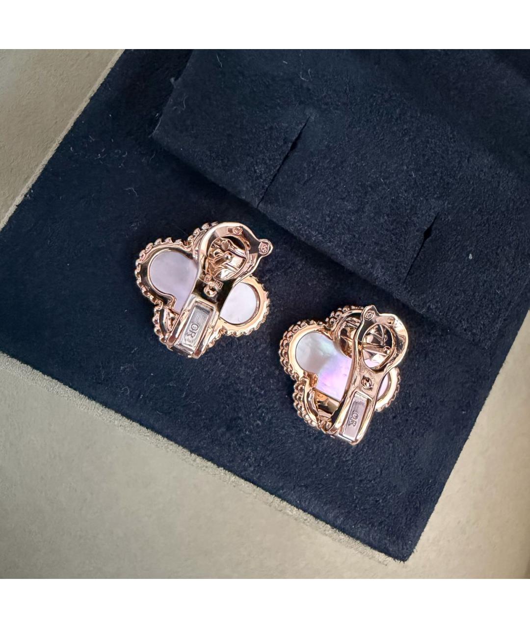 VAN CLEEF & ARPELS Белые серьги из желтого золота, фото 7