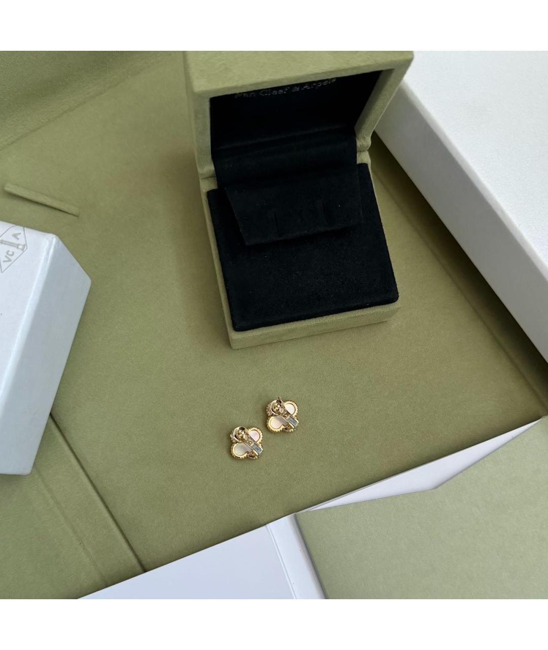 VAN CLEEF & ARPELS Белые серьги из желтого золота, фото 4