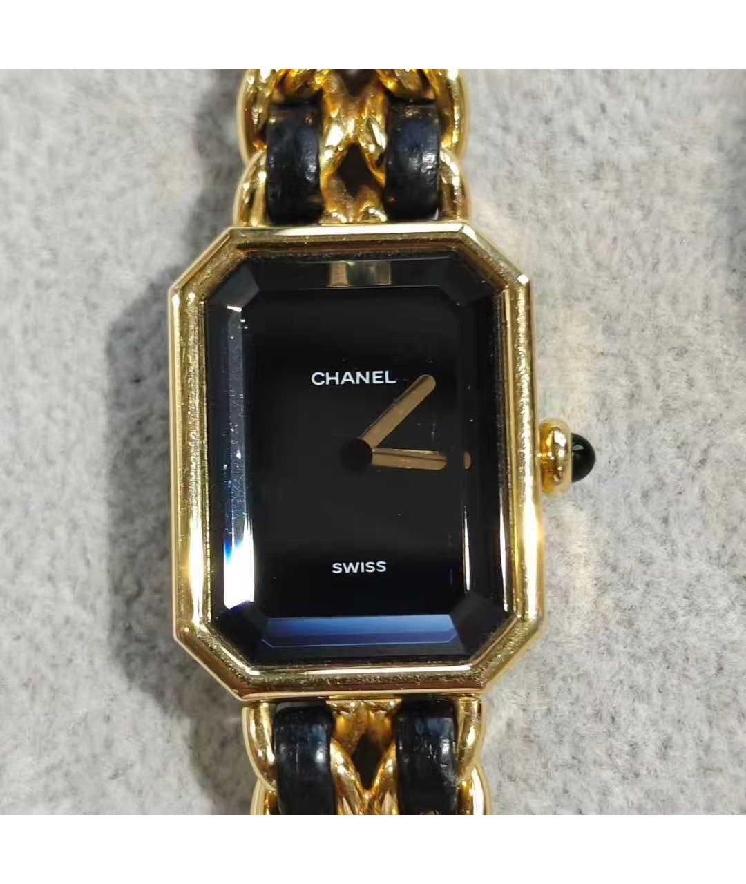 CHANEL Черные металлические часы, фото 3