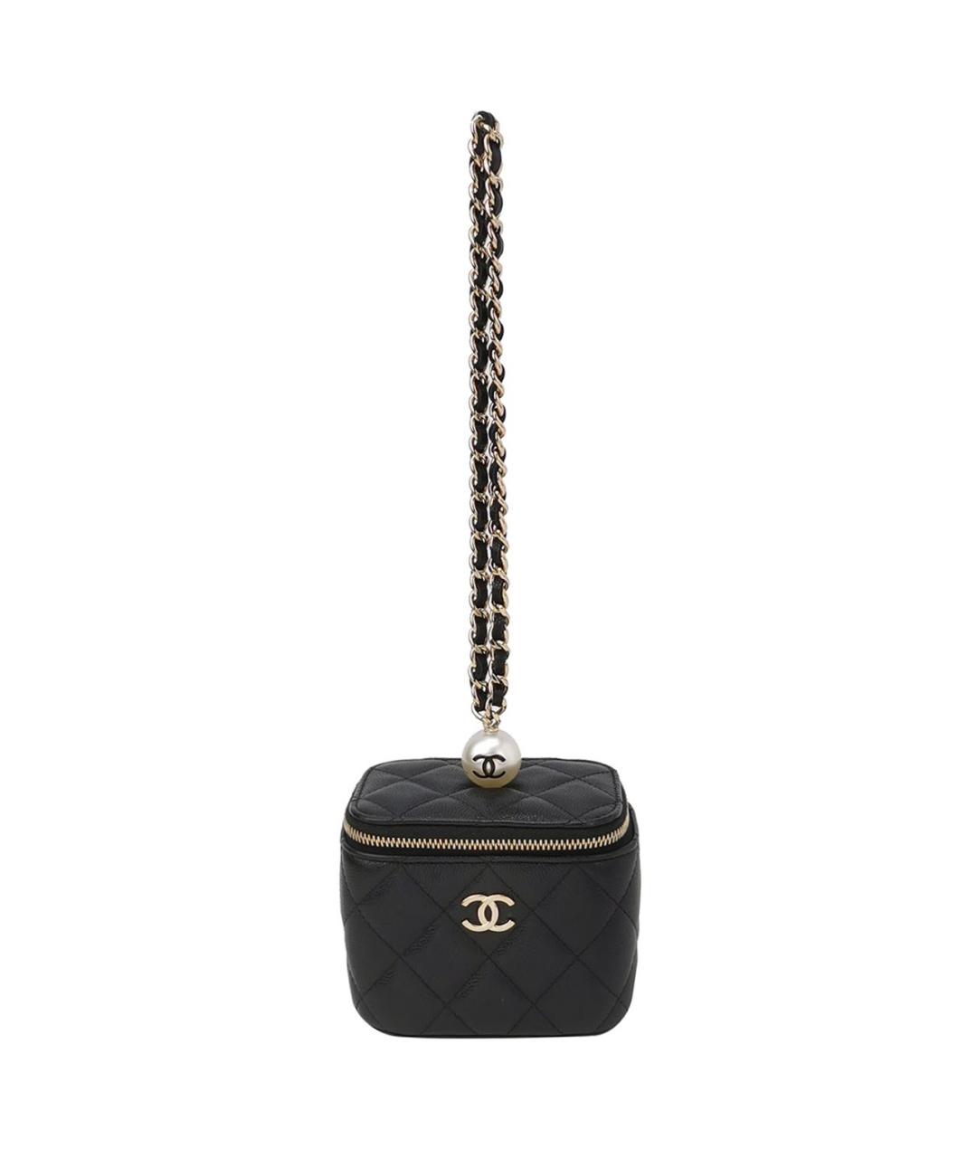 CHANEL Черная кожаная сумка с короткими ручками, фото 1