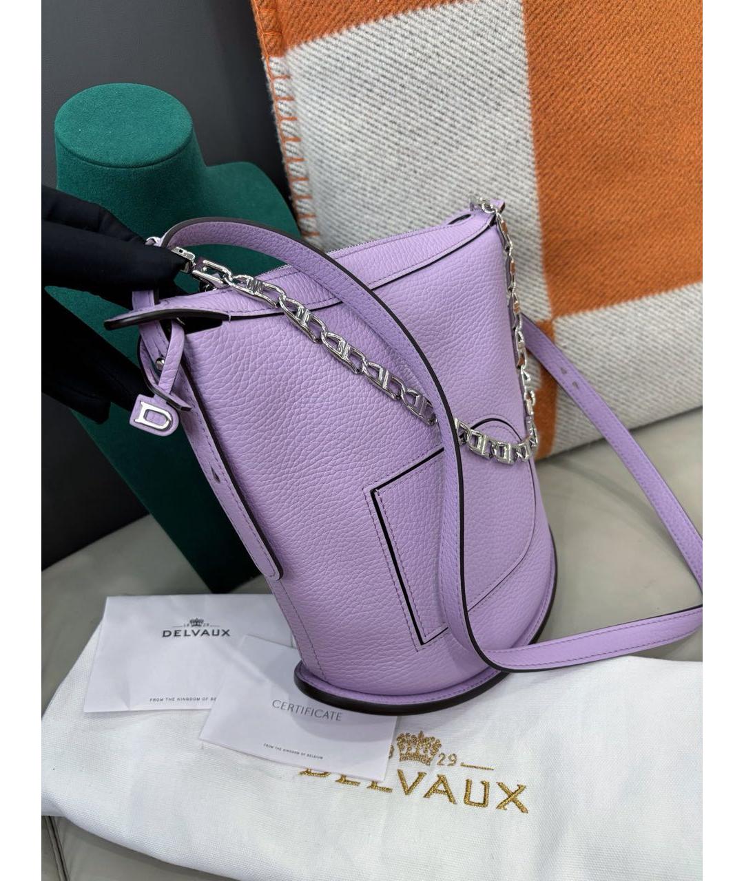 DELVAUX Фиолетовая кожаная сумка через плечо, фото 3