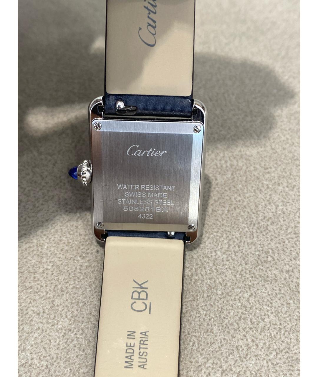 CARTIER Белые металлические часы, фото 4