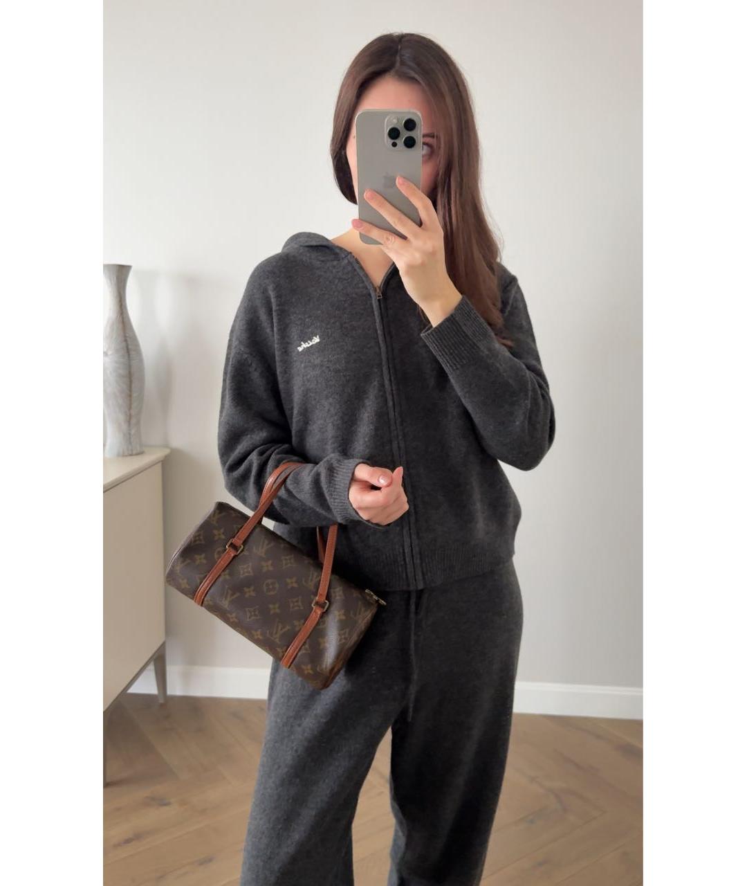 LOUIS VUITTON Коричневая кожаная сумка с короткими ручками, фото 7