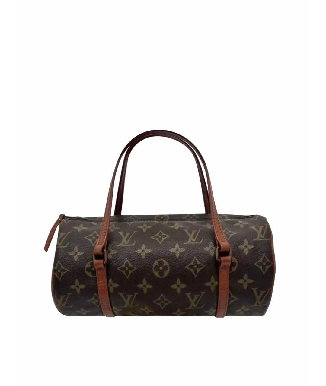 LOUIS VUITTON Коричневая кожаная сумка с короткими ручками, фото 1