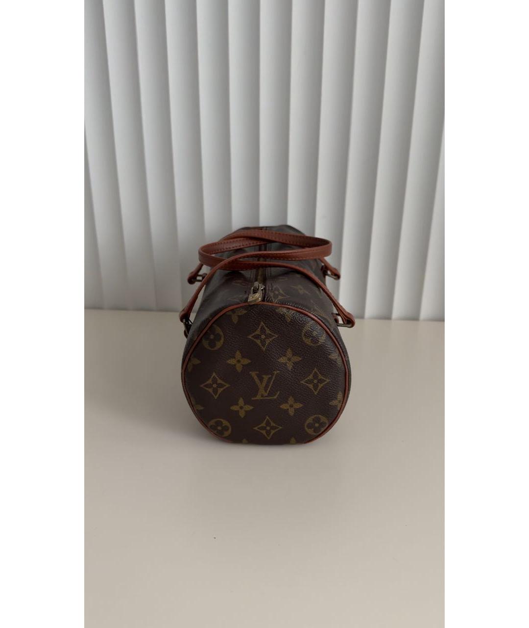 LOUIS VUITTON Коричневая кожаная сумка с короткими ручками, фото 2