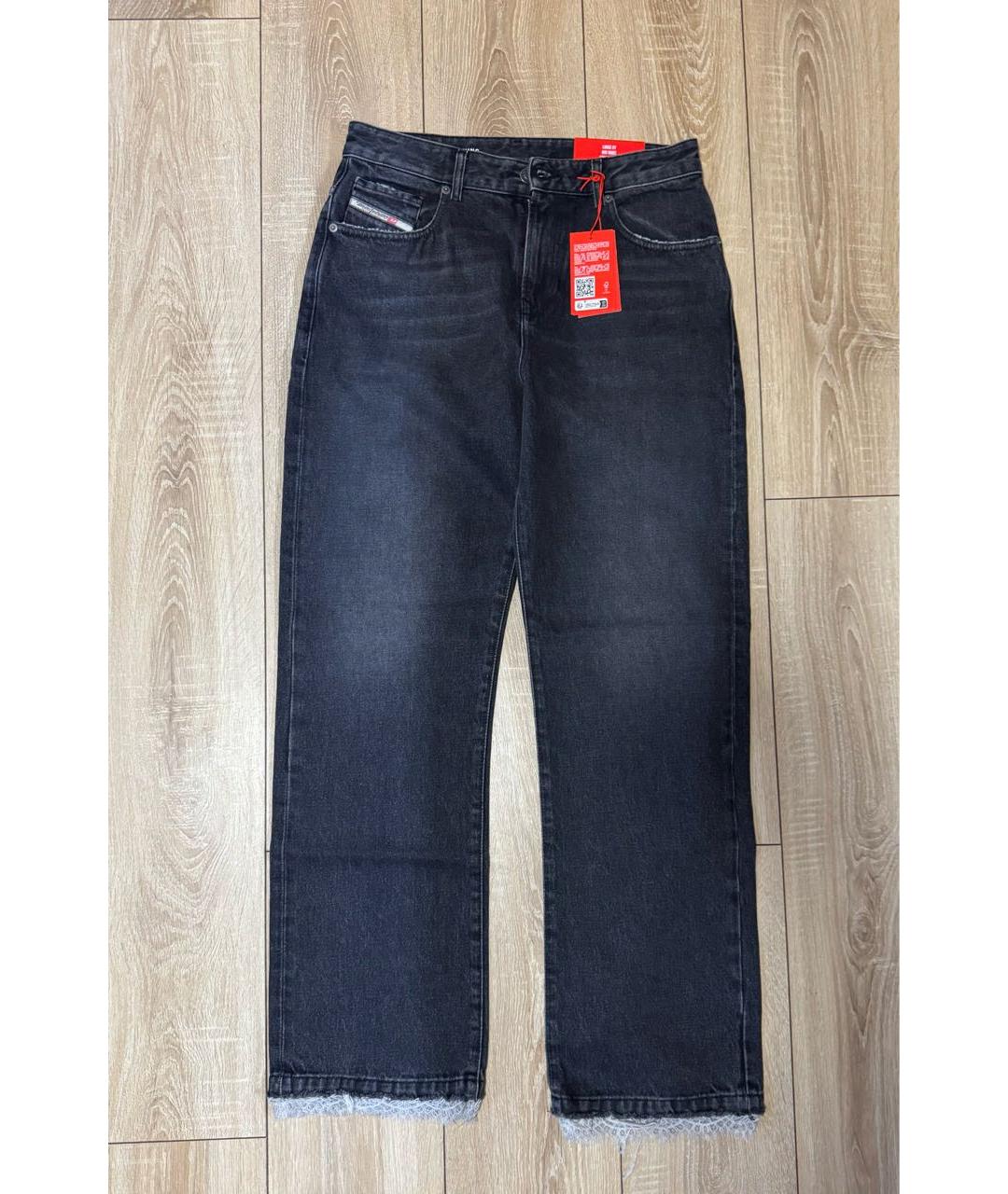 DIESEL Черные хлопковые прямые джинсы, фото 9