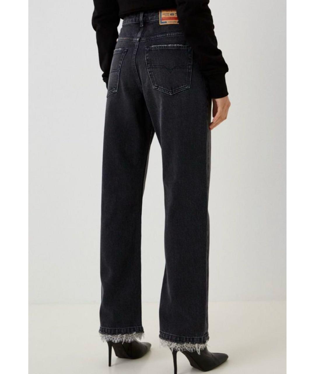 DIESEL Черные хлопковые прямые джинсы, фото 3