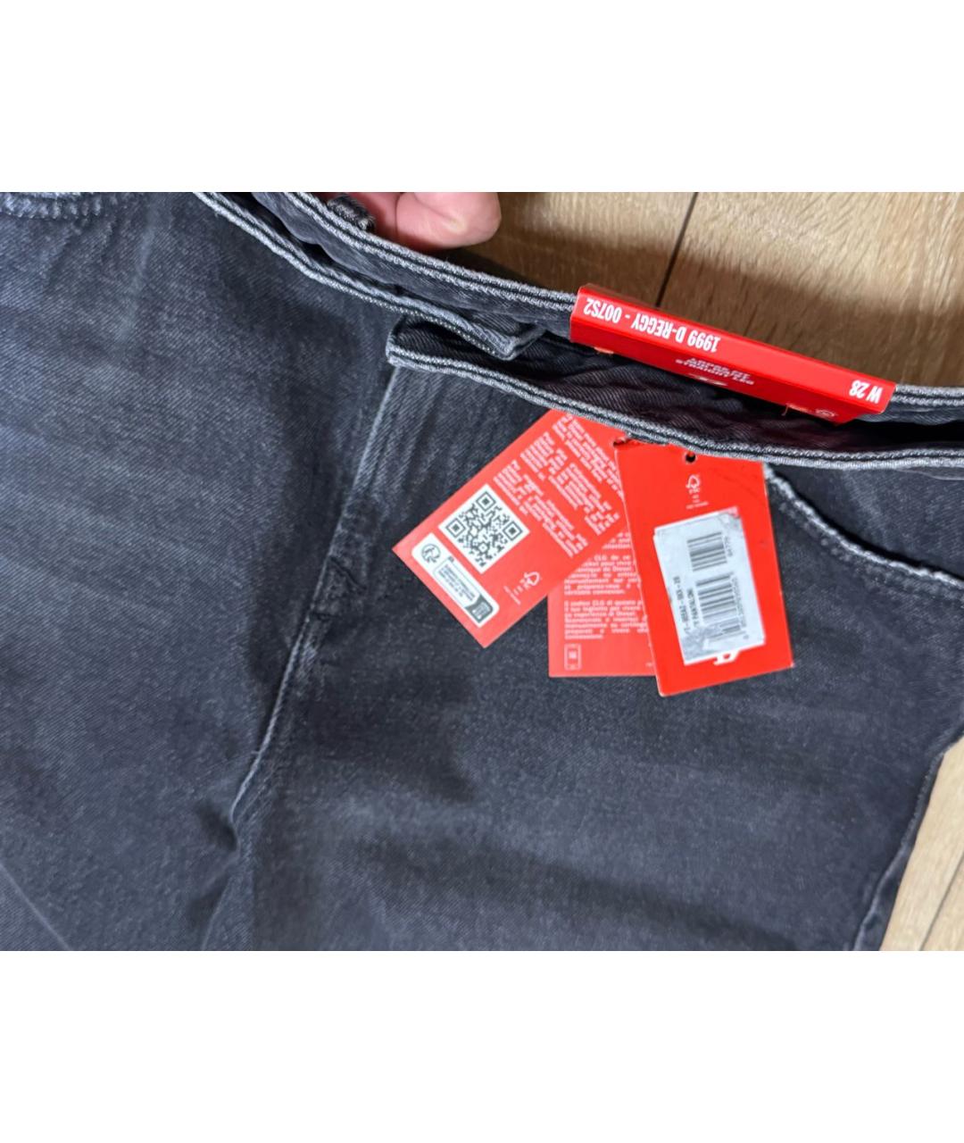 DIESEL Черные хлопковые прямые джинсы, фото 7