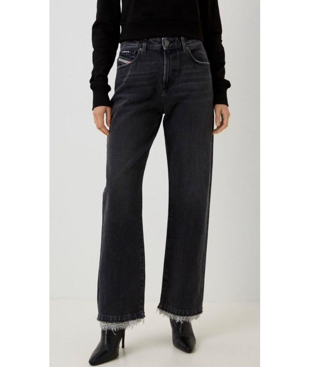 DIESEL Черные хлопковые прямые джинсы, фото 2