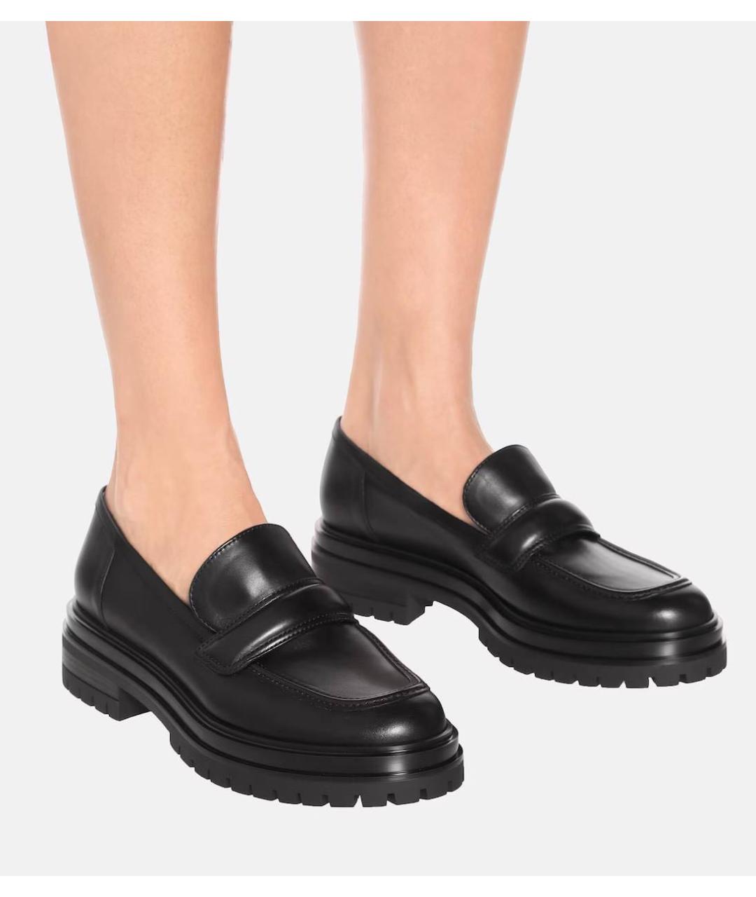 GIANVITO ROSSI Черные кожаные лоферы, фото 6
