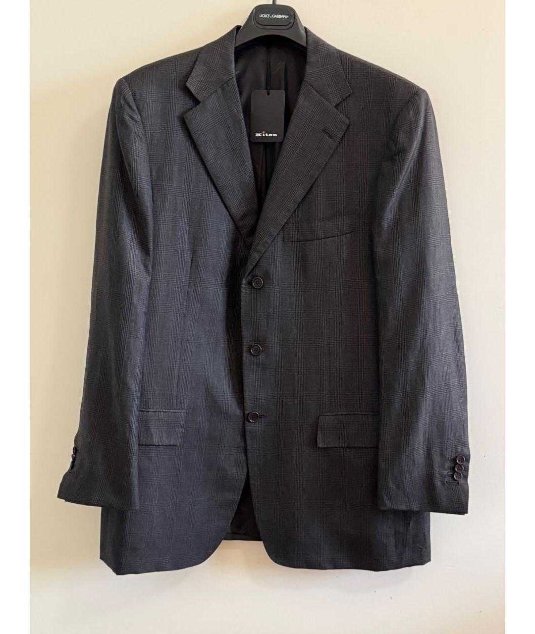 KITON Коричневый шерстяной пиджак, фото 9