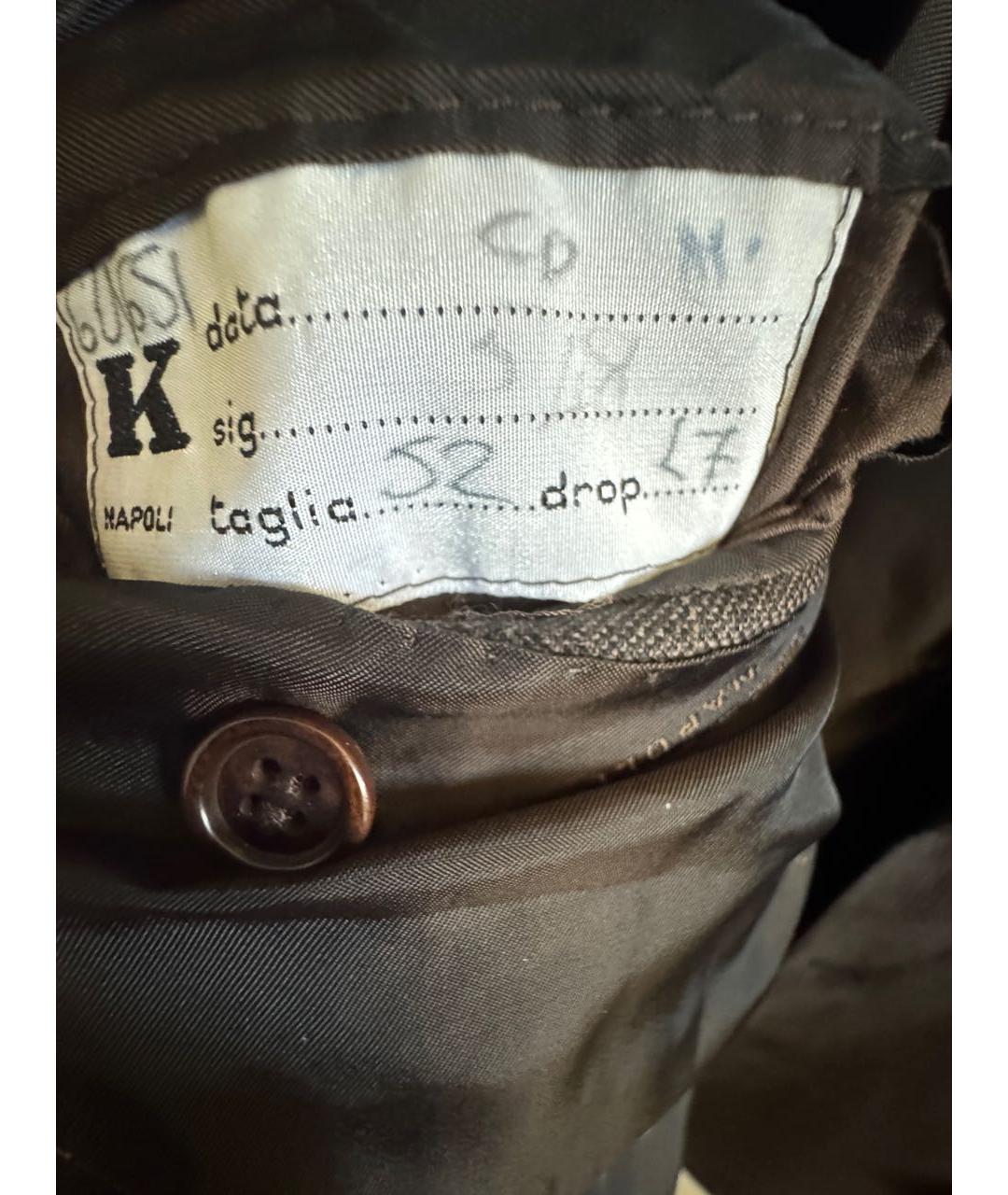 KITON Коричневый шерстяной пиджак, фото 5
