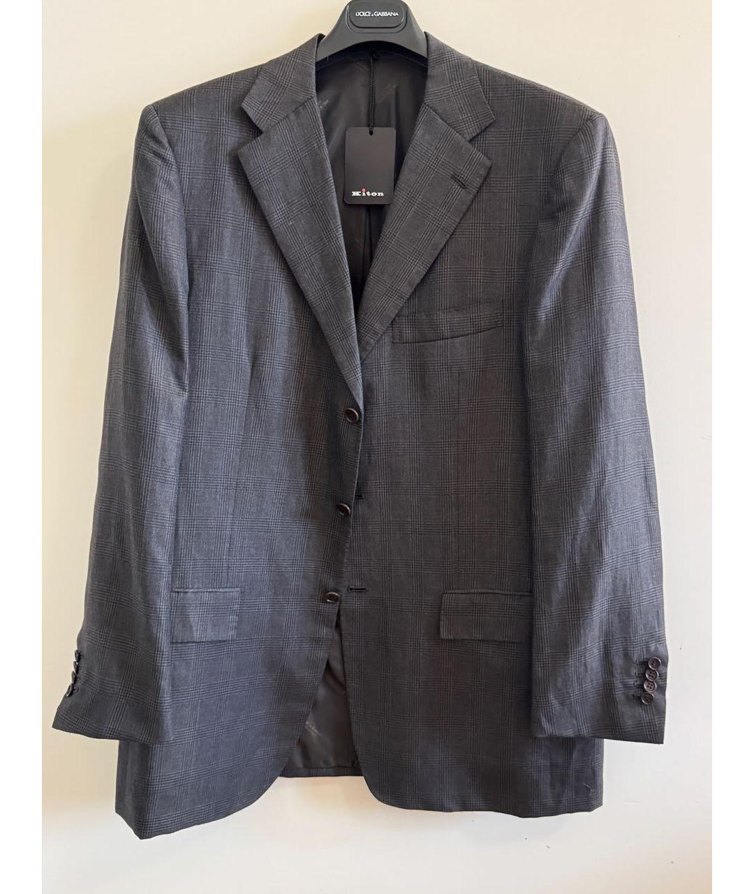 KITON Коричневый шерстяной пиджак, фото 8