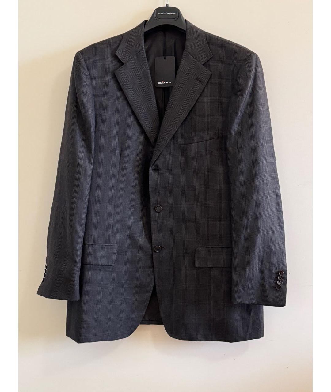 KITON Коричневый шерстяной пиджак, фото 3