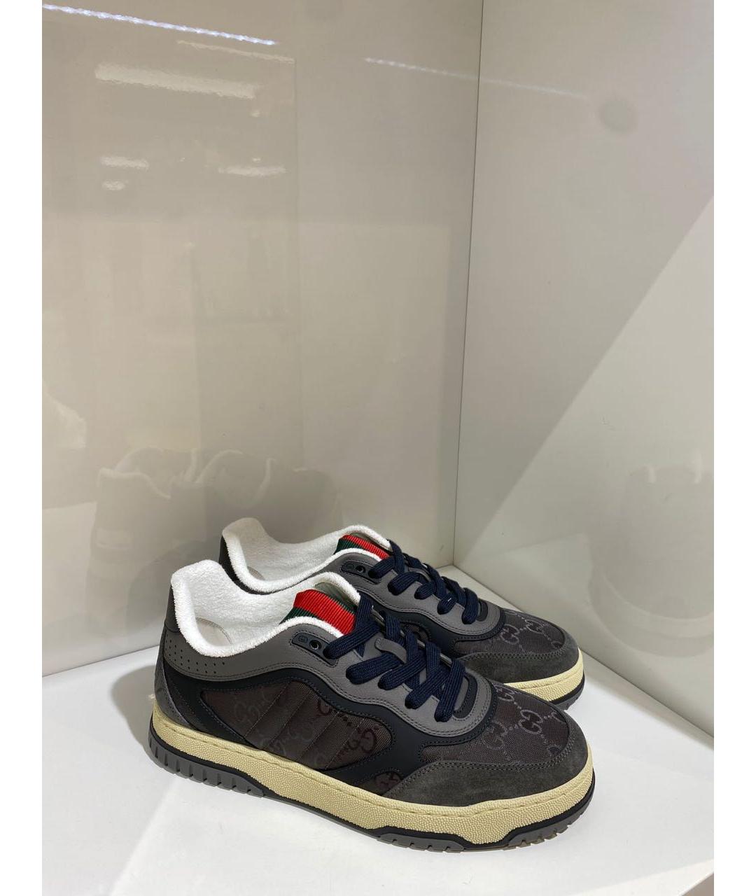 GUCCI Черные текстильные низкие кроссовки / кеды, фото 2