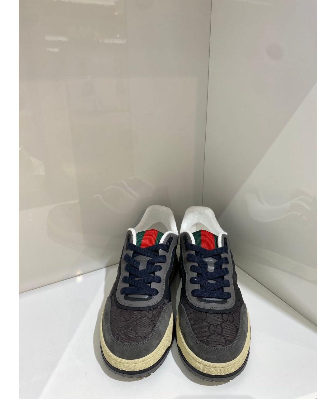 GUCCI Черные текстильные низкие кроссовки / кеды, фото 3