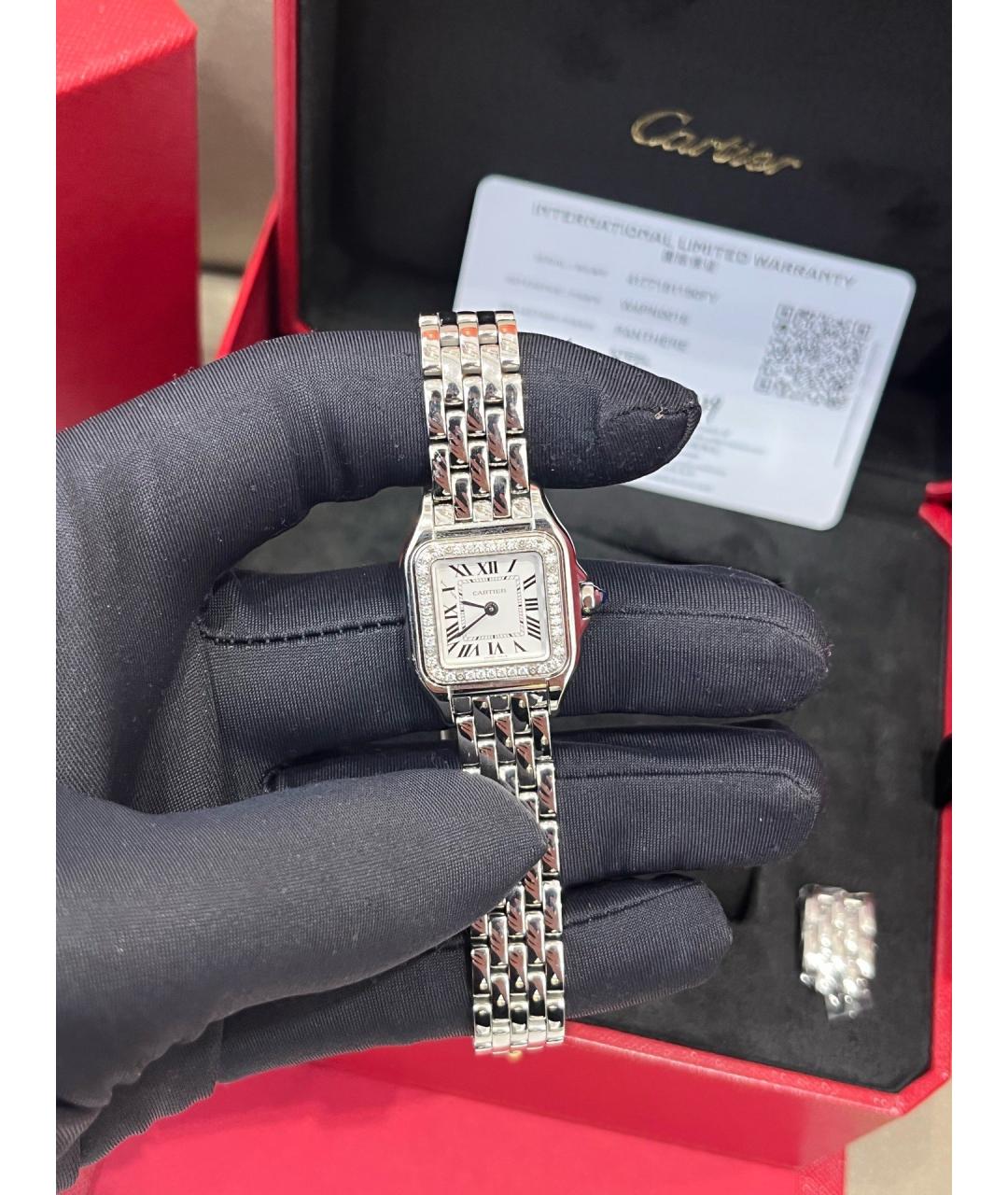 CARTIER Белые металлические часы, фото 3