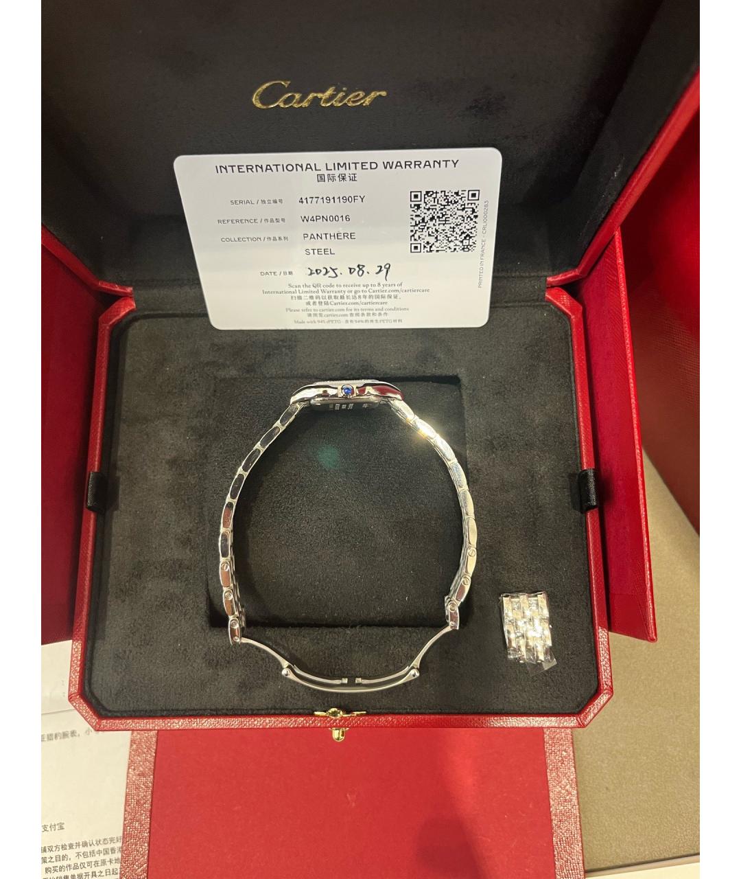 CARTIER Белые металлические часы, фото 5