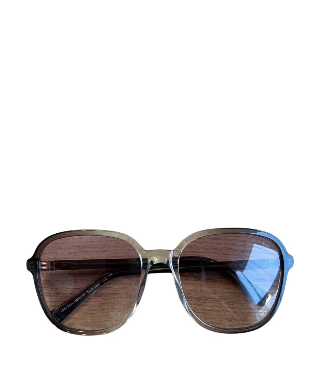 MIU MIU Бежевые пластиковые солнцезащитные очки, фото 1