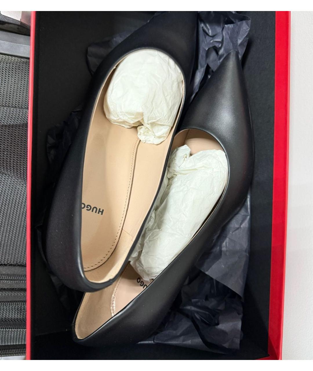 HUGO Черные кожаные туфли, фото 4