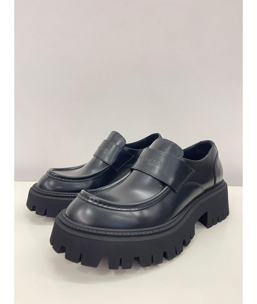 BALENCIAGA Черные кожаные низкие ботинки, фото 2