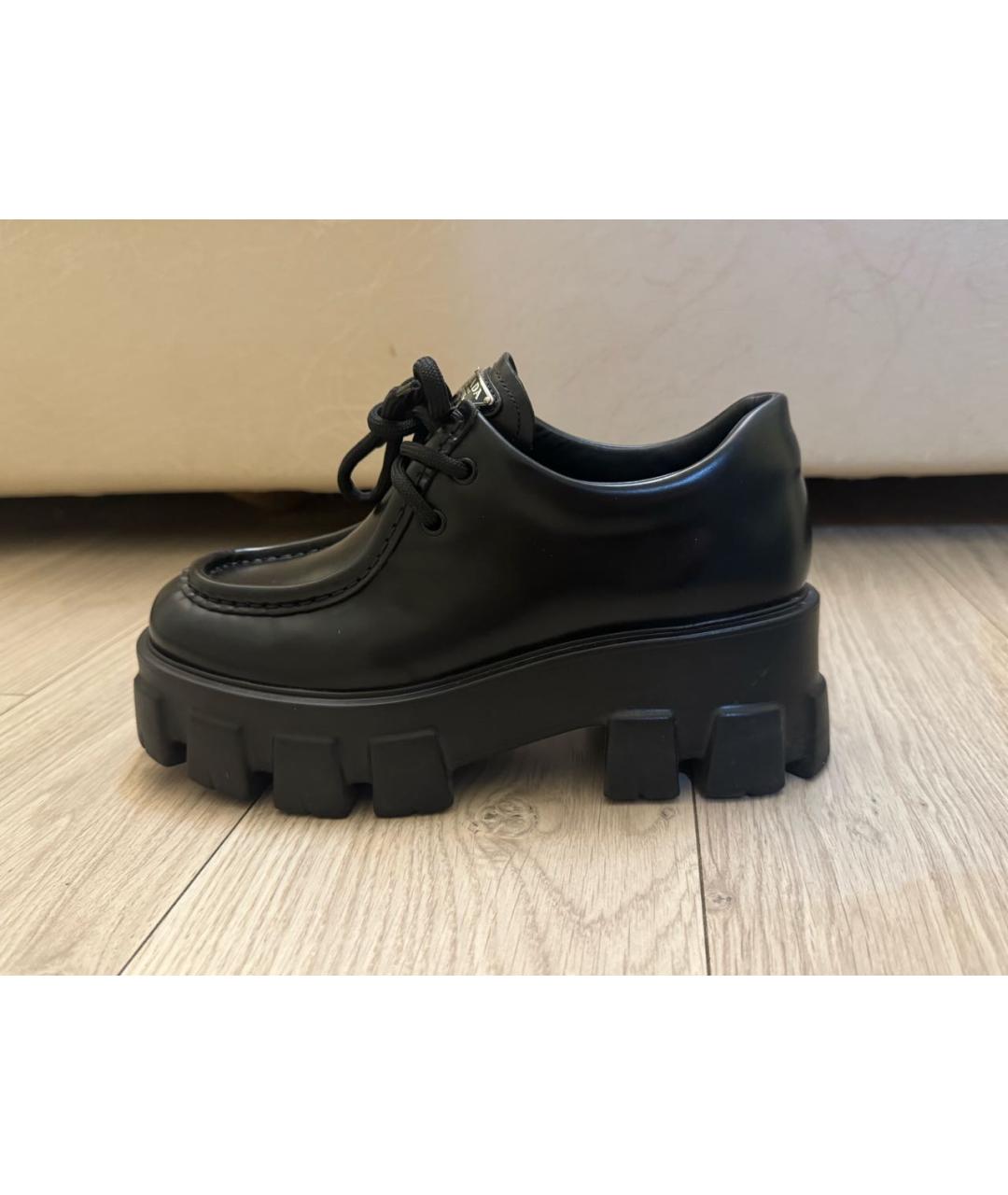 PRADA Черные кожаные брогги и оксфорды, фото 9