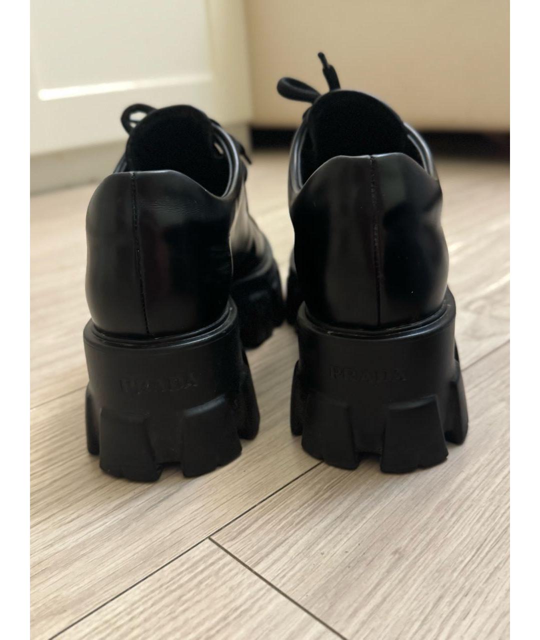 PRADA Черные кожаные брогги и оксфорды, фото 4