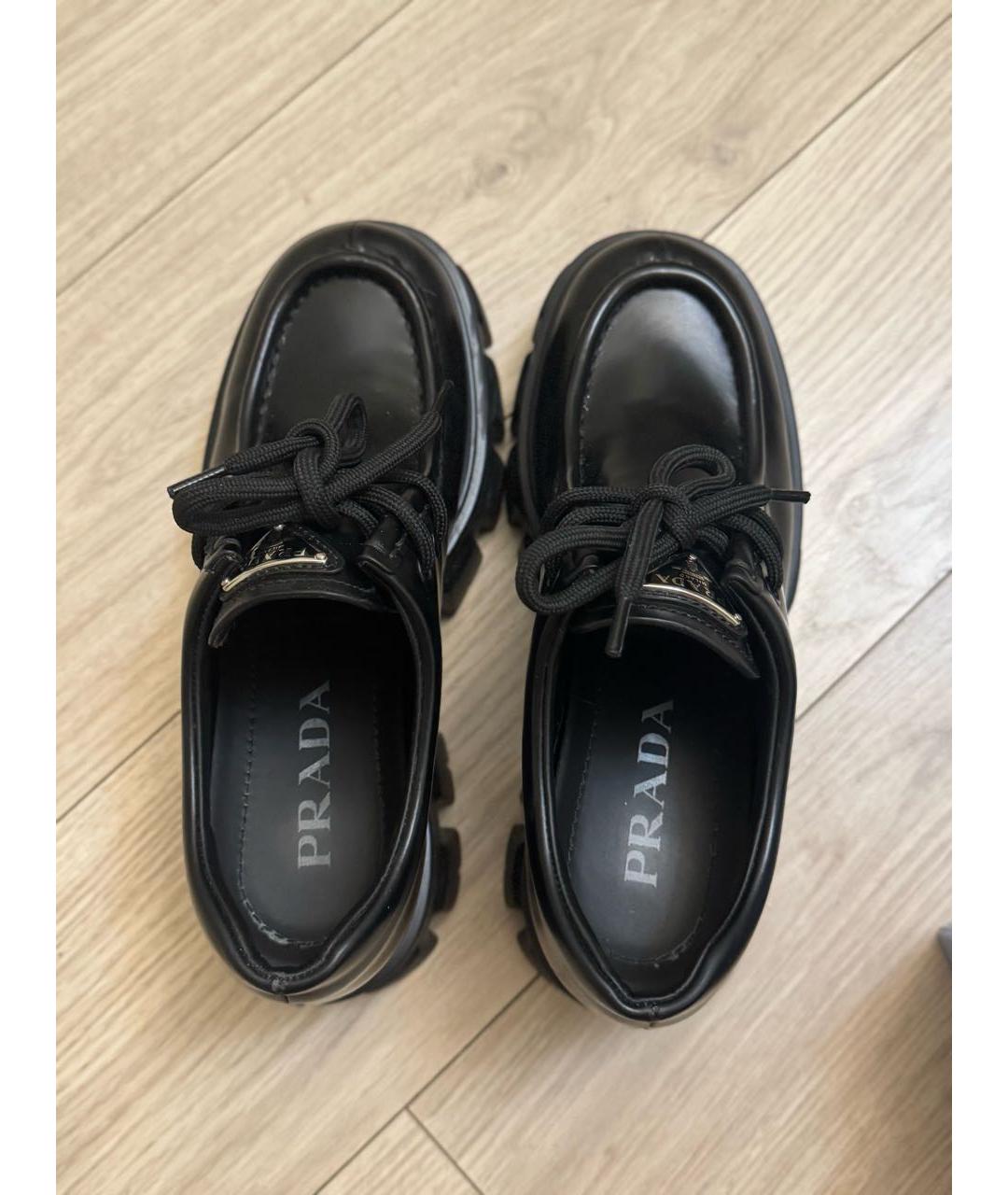 PRADA Черные кожаные брогги и оксфорды, фото 3