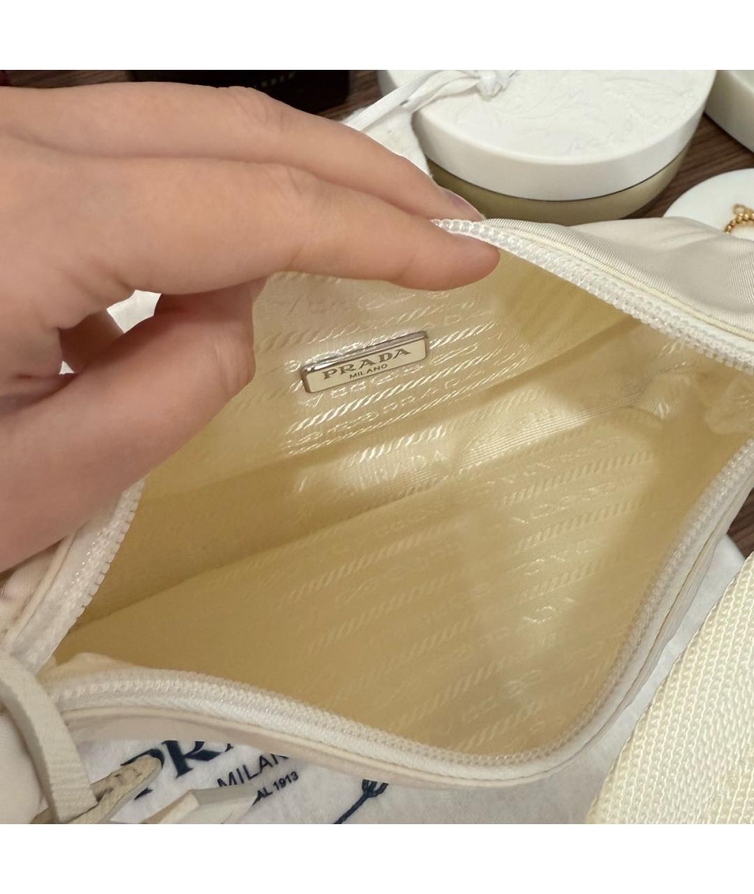 PRADA Белая сумка с короткими ручками, фото 5