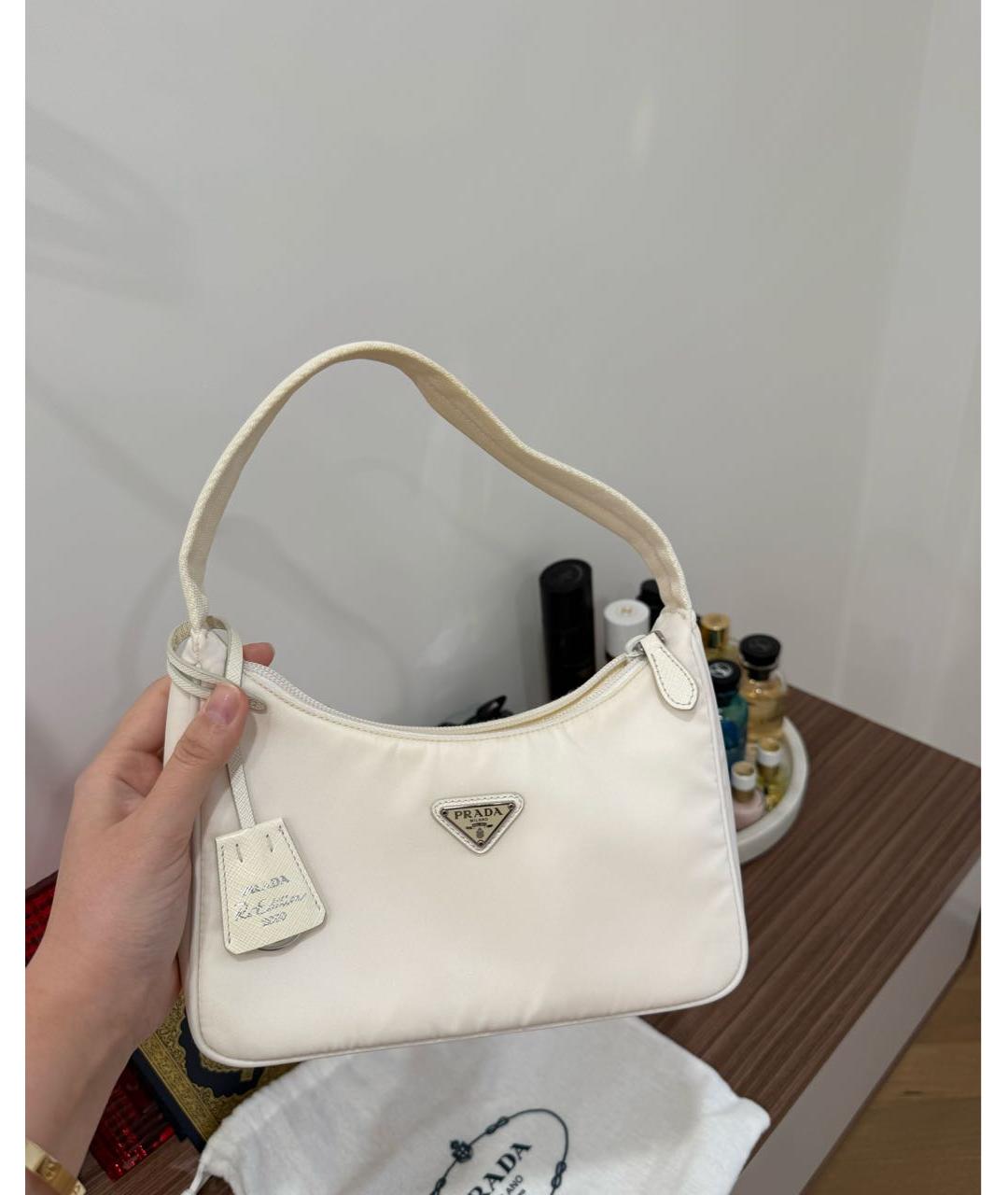 PRADA Белая сумка с короткими ручками, фото 4