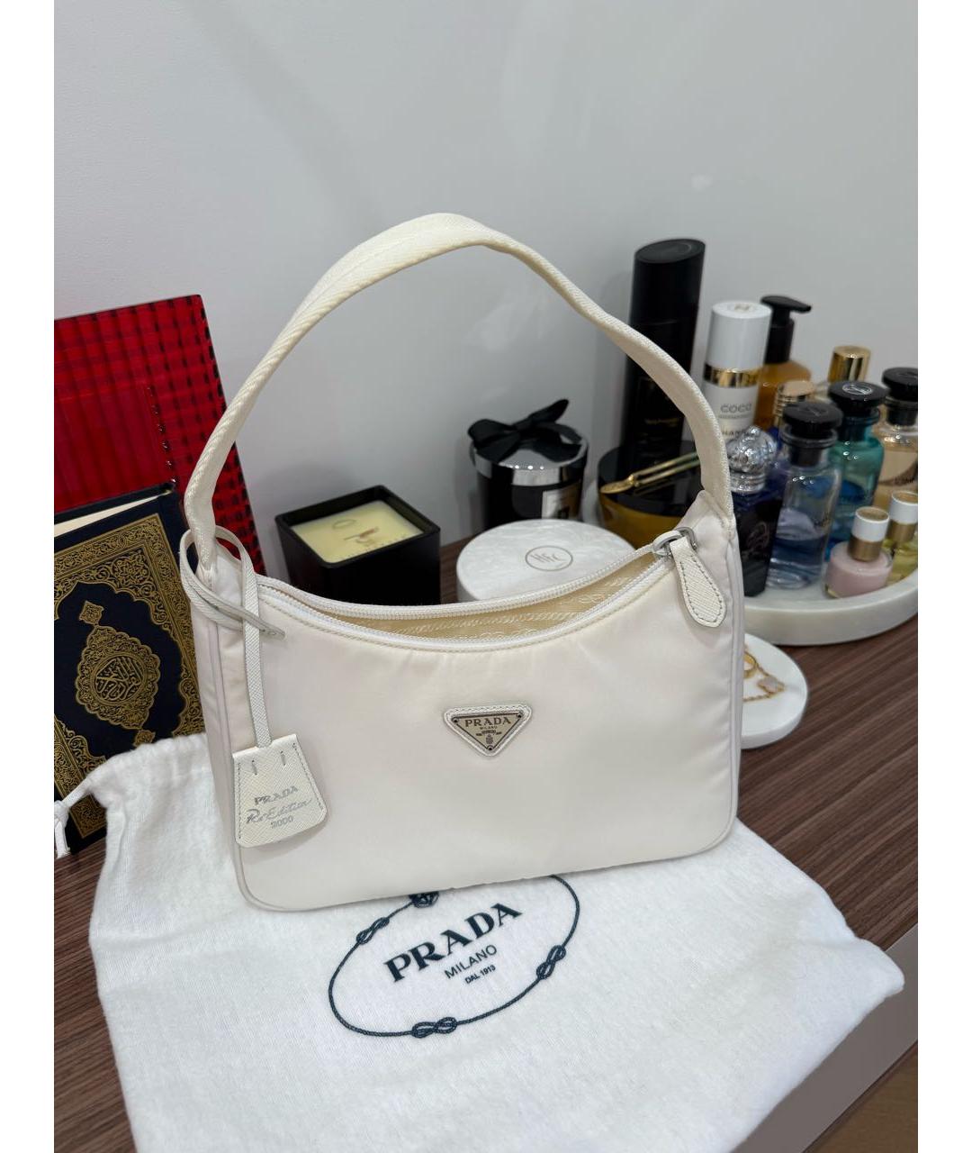 PRADA Белая сумка с короткими ручками, фото 3